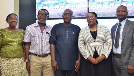 (L-r): Dr. (Mrs.) Eunice Dada, permanent secretary, Ministry of Education, Science and Technology; Jide Egunjobi, commissioner for Education, Science and Technology; Dr. Kolapo Olusola, deputy governor, Ekiti State; Corporate Social Value Manager, Samsung Electronics West Africa, Mrs. Abosede George-Ogan and Training Manager, Samsung Engineering Academy, Mr. Dickson Odikayor at the launch of Samsung’s second Engineering Academy in Nigeria, Ado Ekiti, Ekiti State during the week.